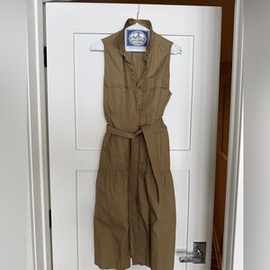 J. Crew olive Khaki Sleeveless Midi Dress